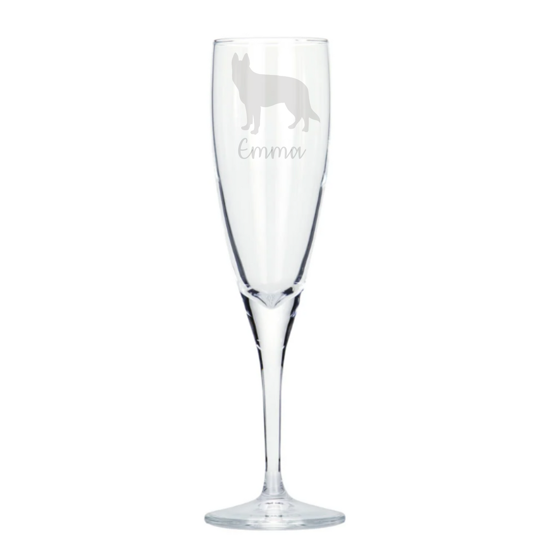 Personalised Alsatian German Shepherd Champagne Glass