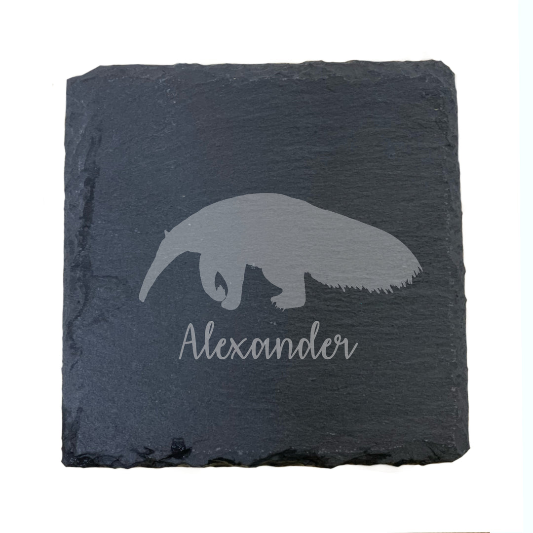 Personalised Anteater Slate Coaster
