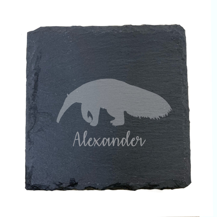 Personalised Anteater Slate Coaster