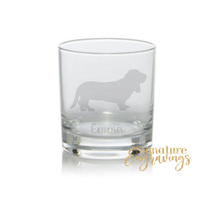 Personalised Basset Hound Whisky Glass