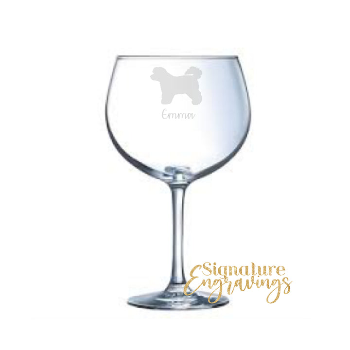 Personalised Bichon Frise Gin Glass