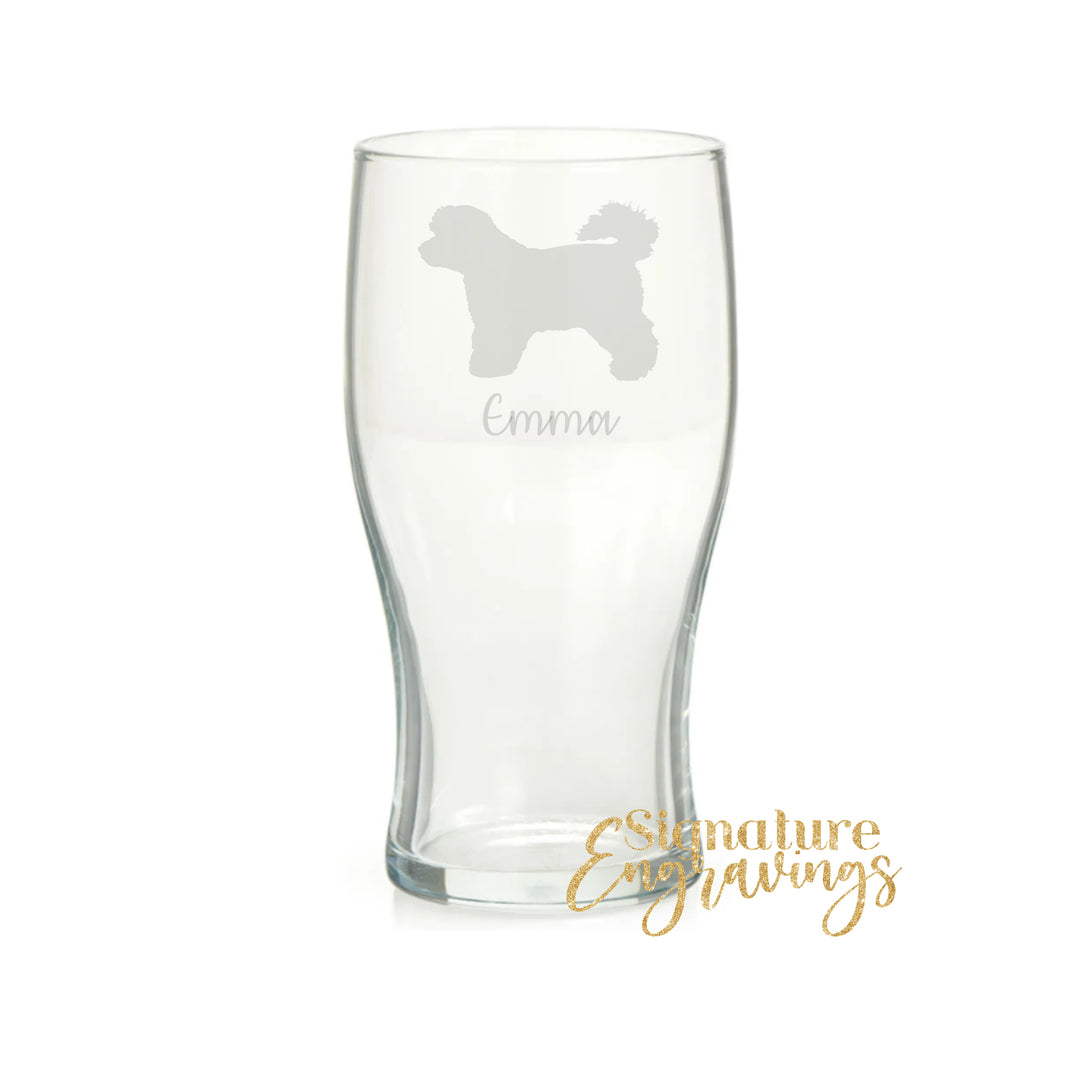 Personalised Bichon Frise Pint Glass
