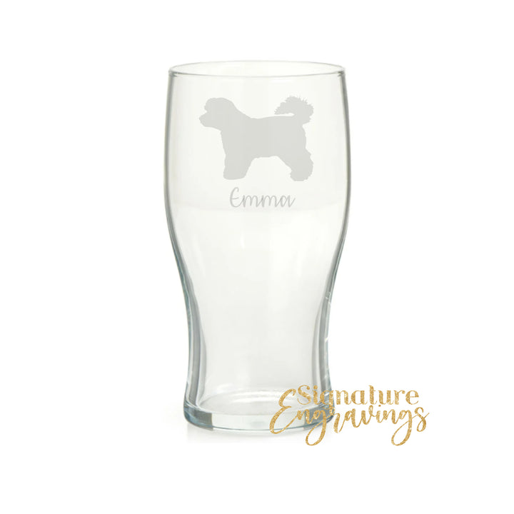 Personalised Bichon Frise Pint Glass