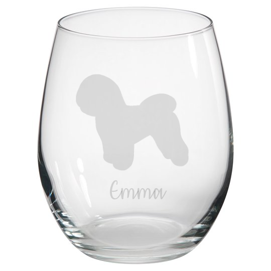 Personalised Bichon Frise Stemless Glass