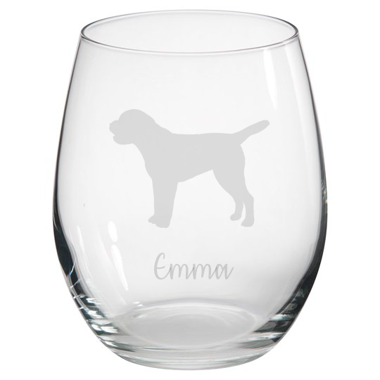 Personalised Border Terrier Stemless Glass