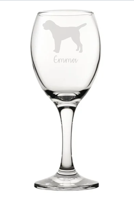 Personalised Border Terrier Wine Glass