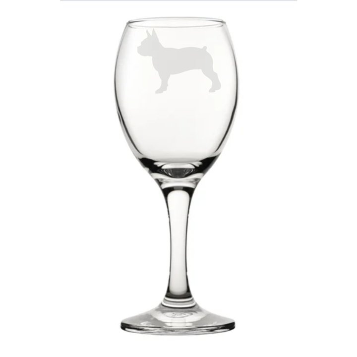 Personalised Boston Terrier Wine Glass
