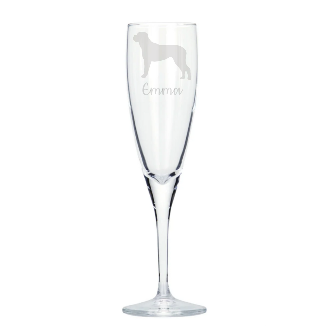 Personalised Bullmastiff Champagne Glass