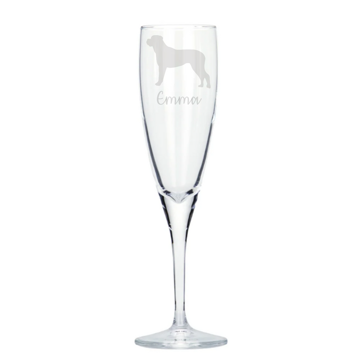 Personalised Bullmastiff Champagne Glass