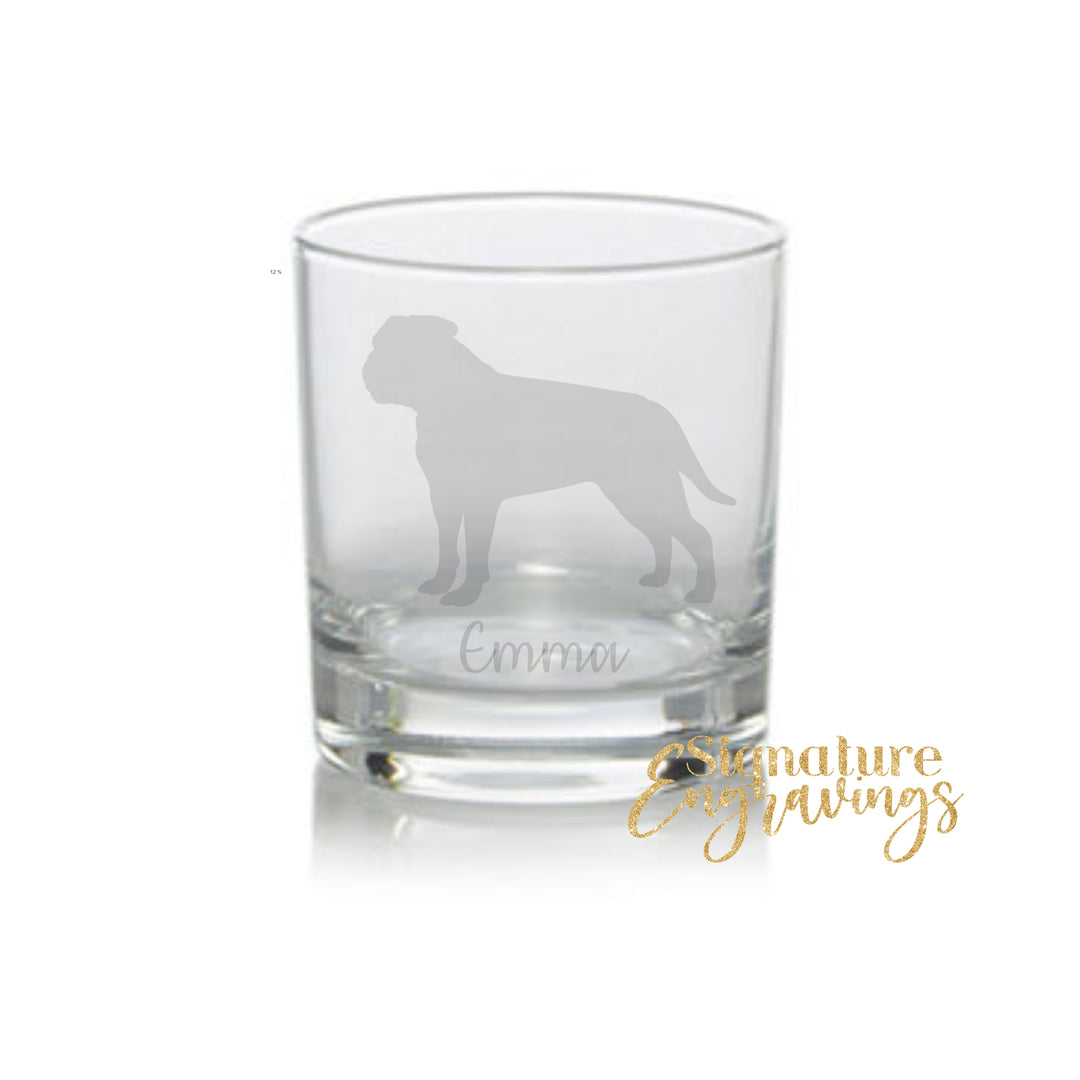 Personalised Bullmastiff Whisky Glass