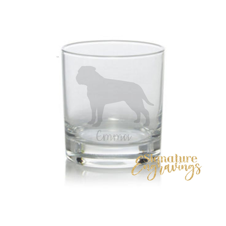 Personalised Bullmastiff Whisky Glass