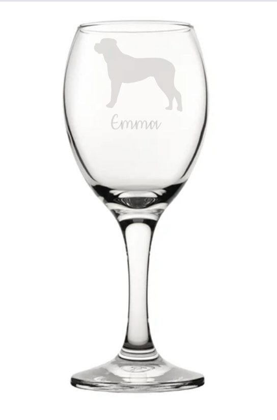 Personalised Bullmastiff Wine Glass