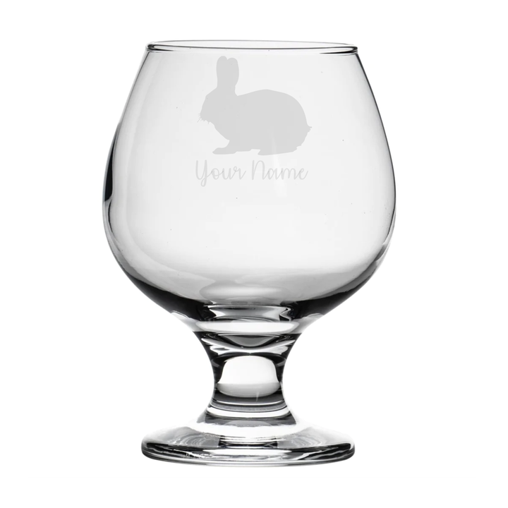 Personalised Bunny Rabbit Brandy Snifter Glass
