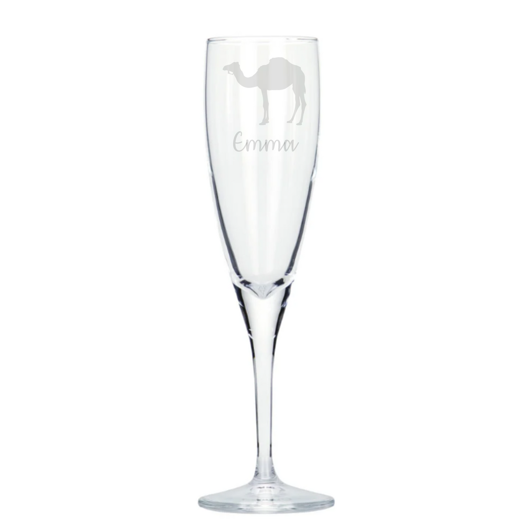 Personalised Camel Champagne Glass