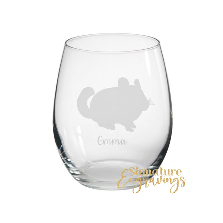 Personalised Chinchilla Stemless Glass