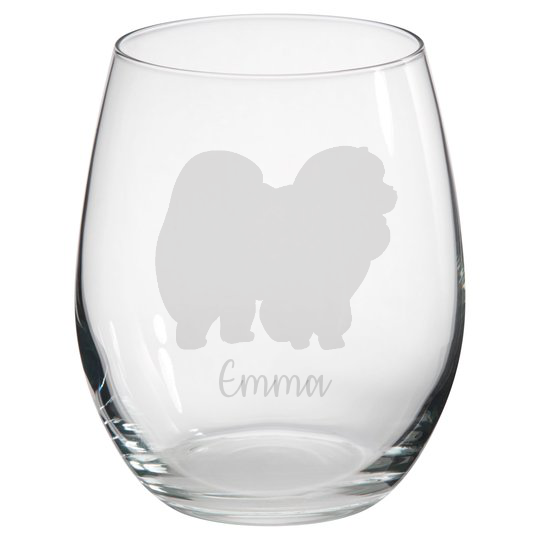 Personalised Chow Chow Stemless Glass