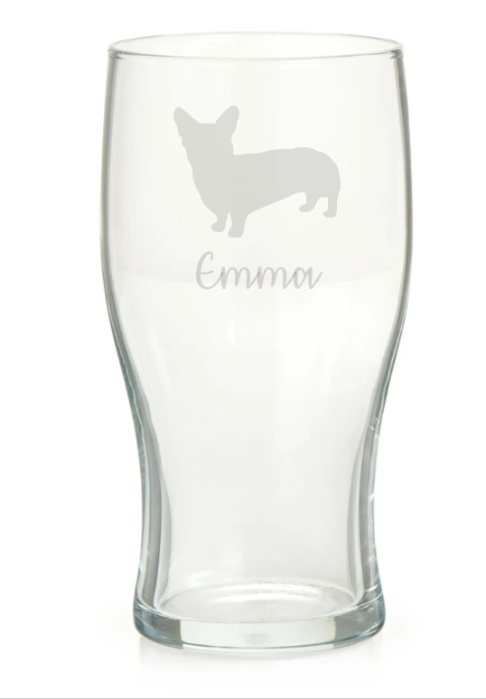 Personalised Corgi Pint Glass