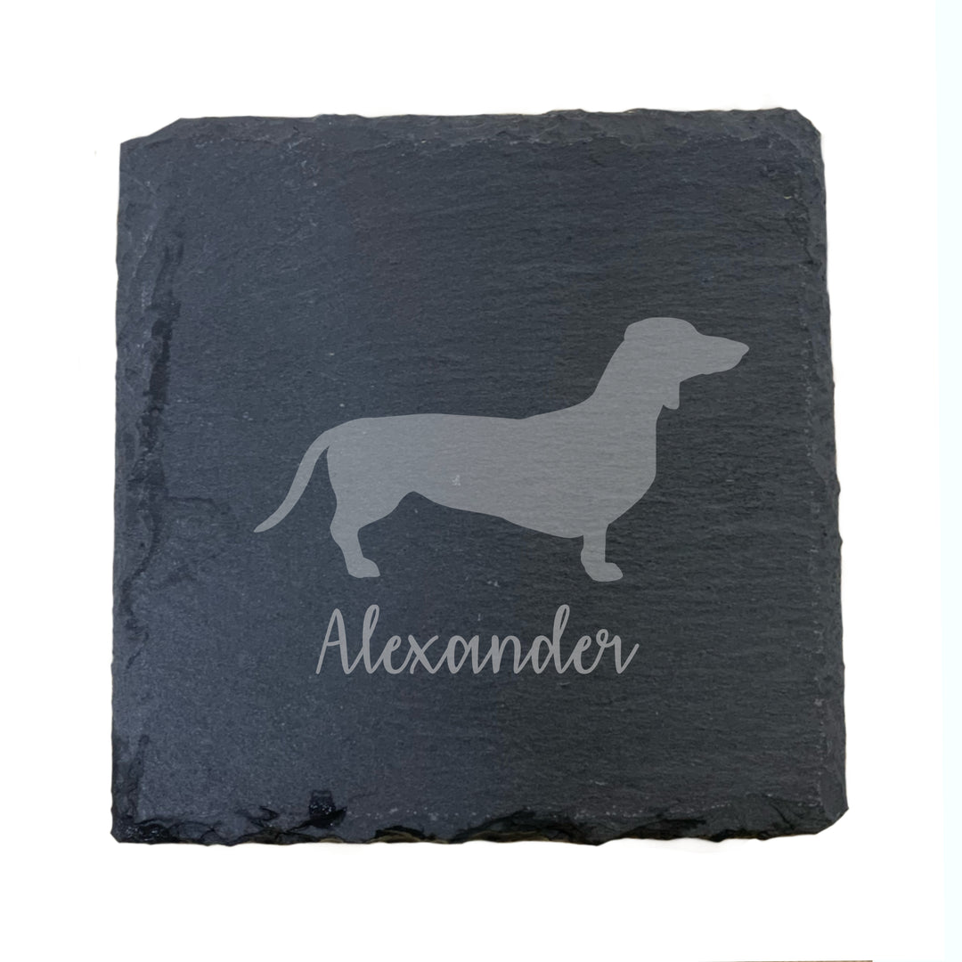 Personalised Dachshund Slate Coaster