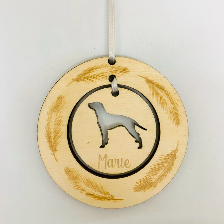 Personalised Dalmatian Hanging Decoration ~ Feather Wreath