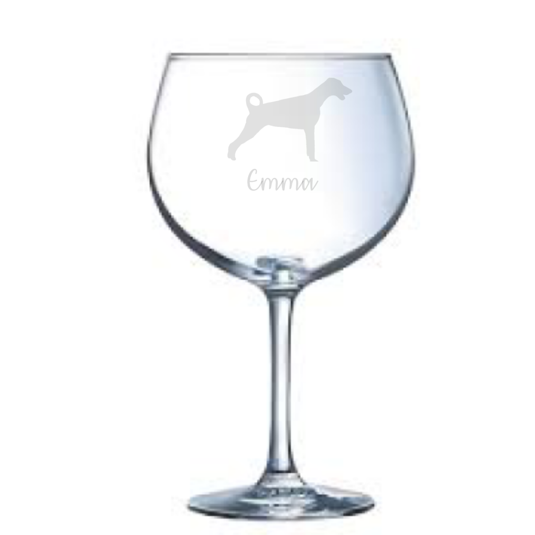 Personalised Doberman Gin Glass