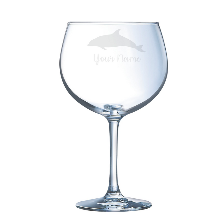 Personalised Dolphin Balloon Gin Glass