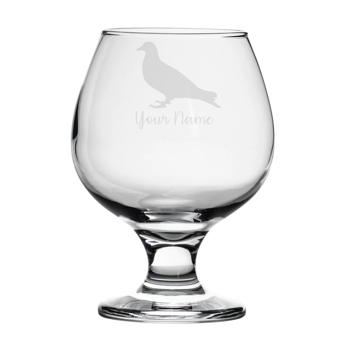 Personalised Pigeon Brandy Snifter Glass