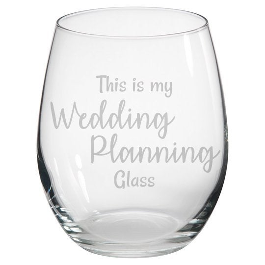 Personalised Wedding Planning Stemless Wine Glass