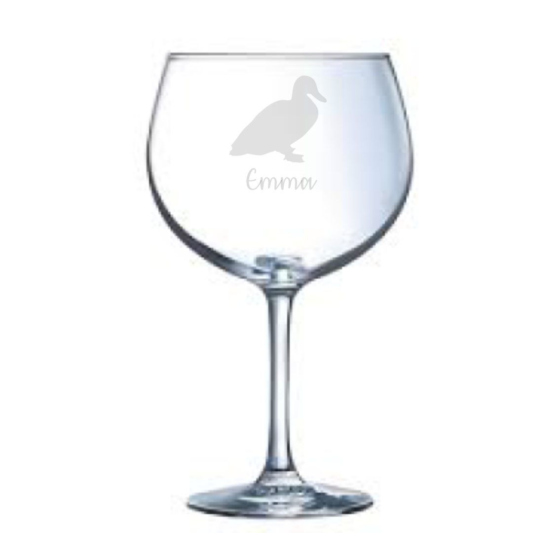 Personalised Duck Gin Glass
