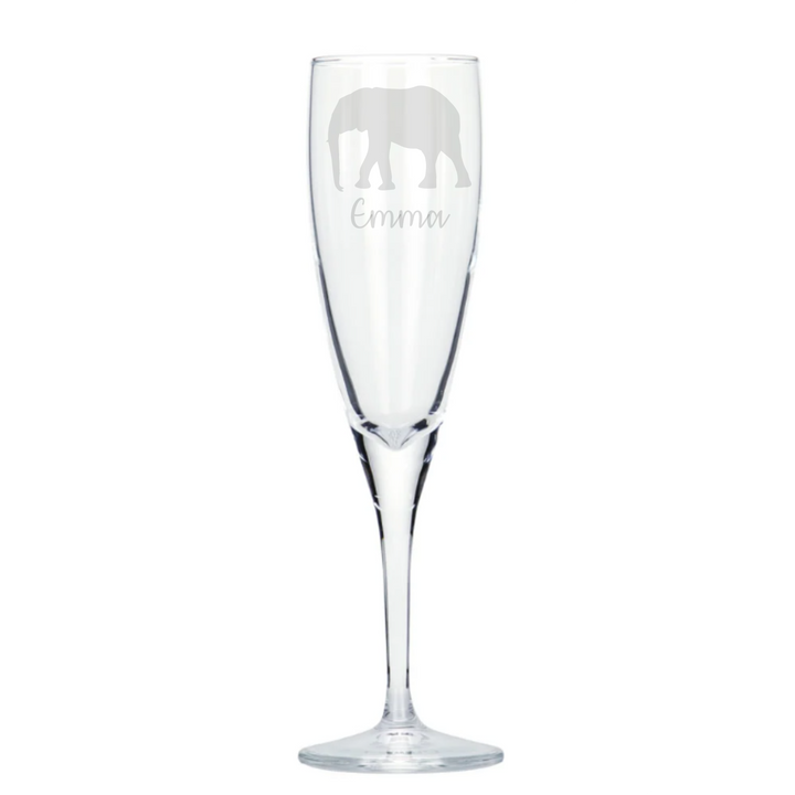 Personalised Elephant Champagne Glass