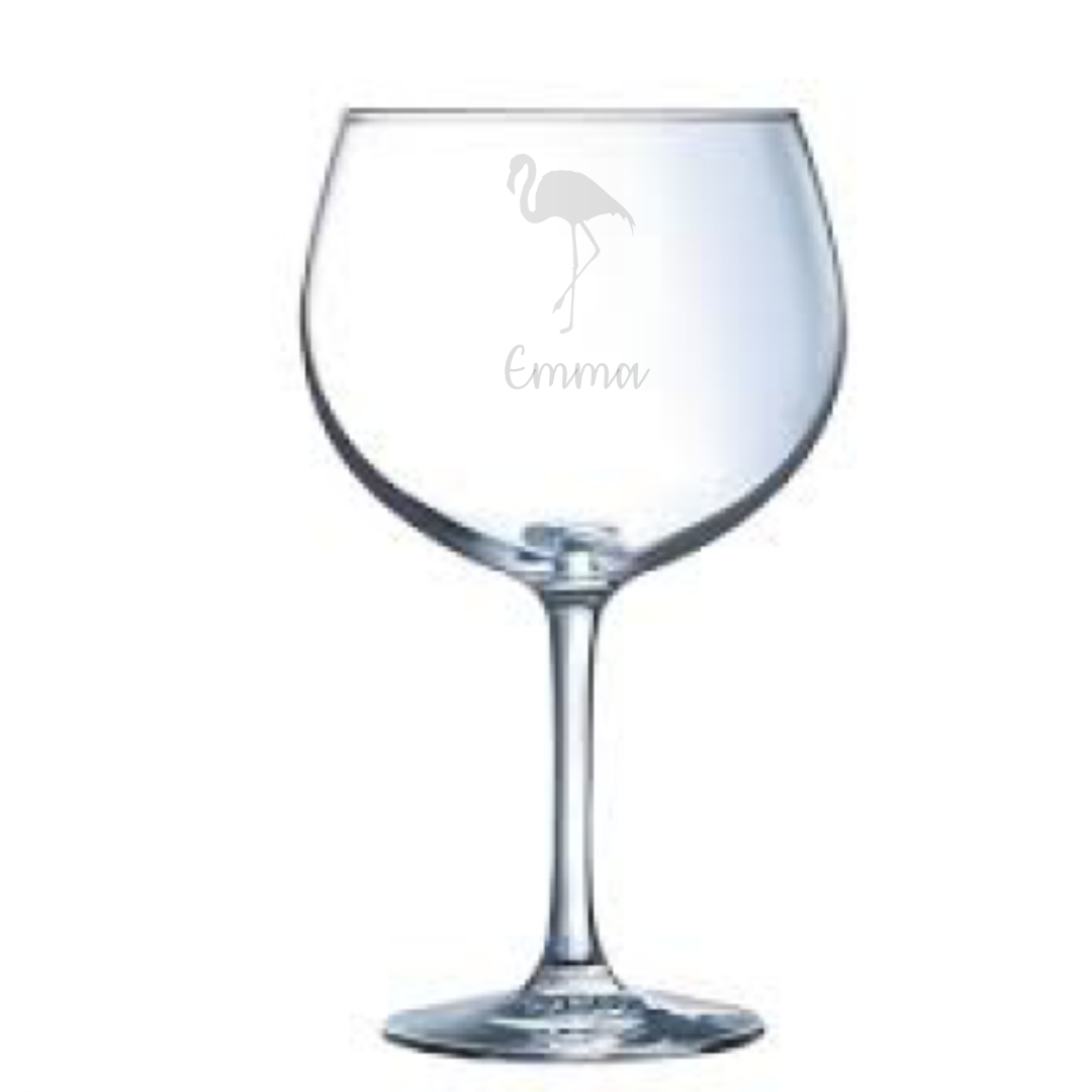 Personalised Flamingo Gin Glass