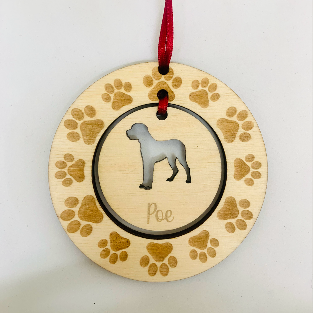 Personalised Great Dane Hanging Decoration ~ Paw Wreath