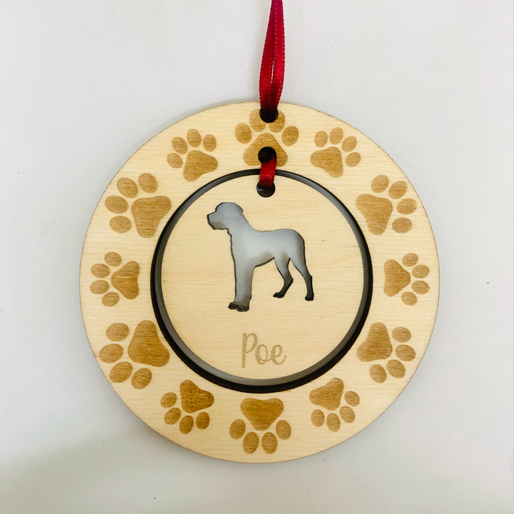 Personalised Great Dane Hanging Decoration ~ Paw Wreath