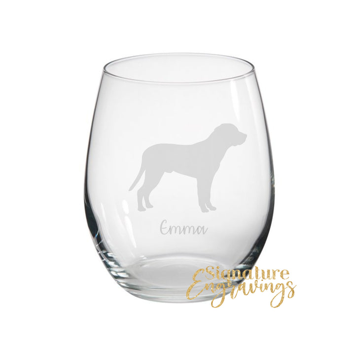 Personalised Greater Swiss Mountain Dog Stemless Glass