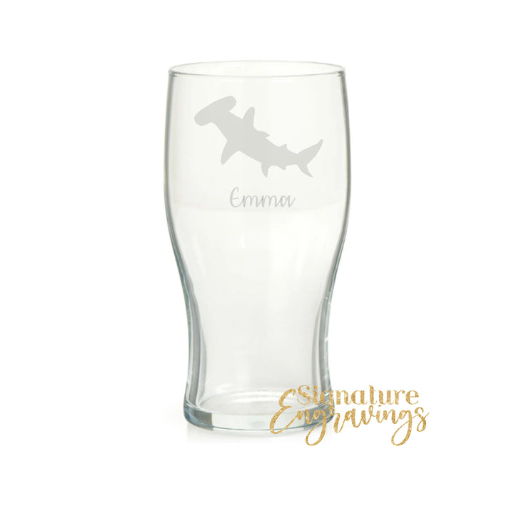 Personalised Hammerhead Shark Pint Glass