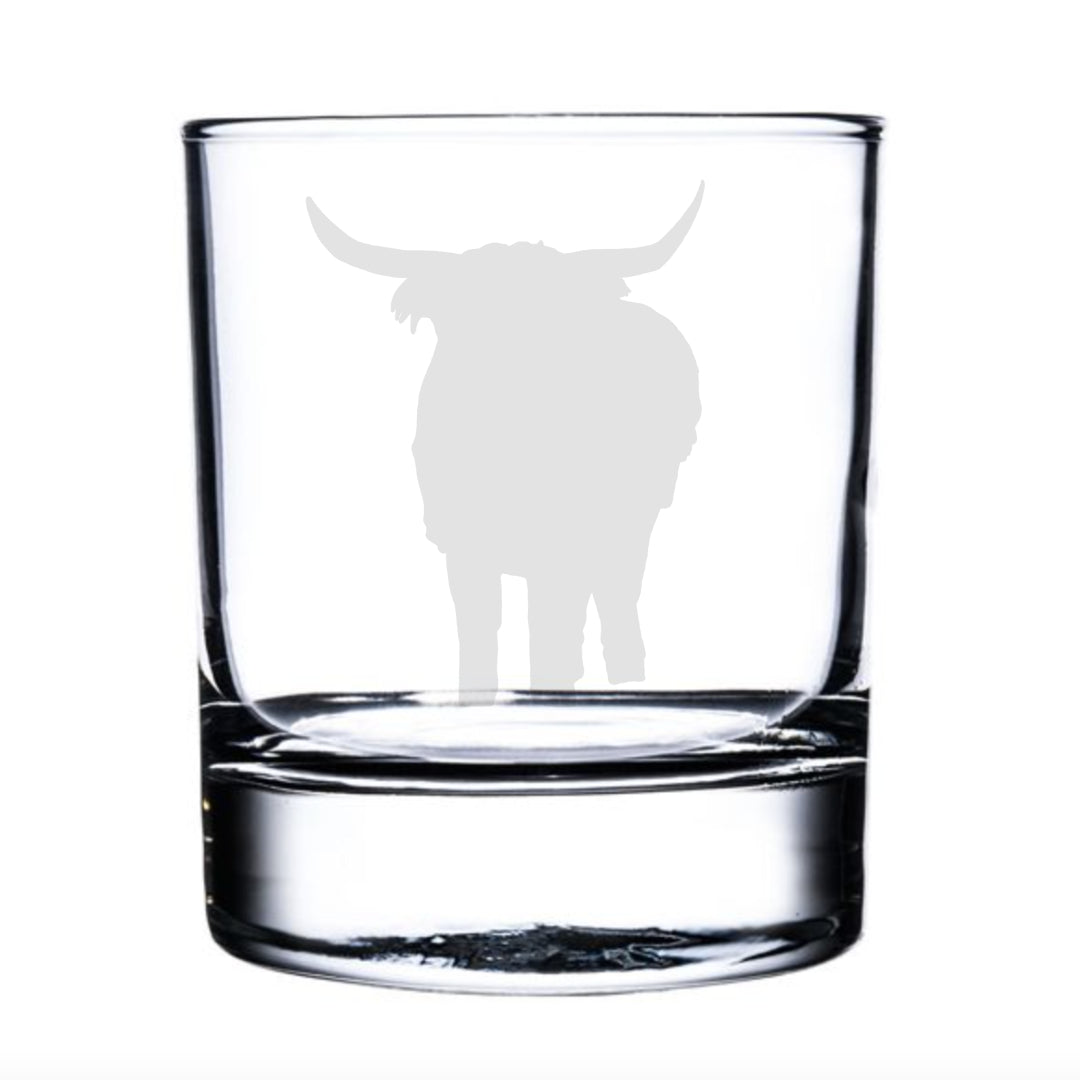 Personalised Highland Cow Whisky Glass