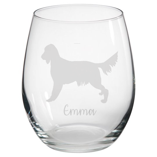 Personalised Irish Setter Stemless Glass