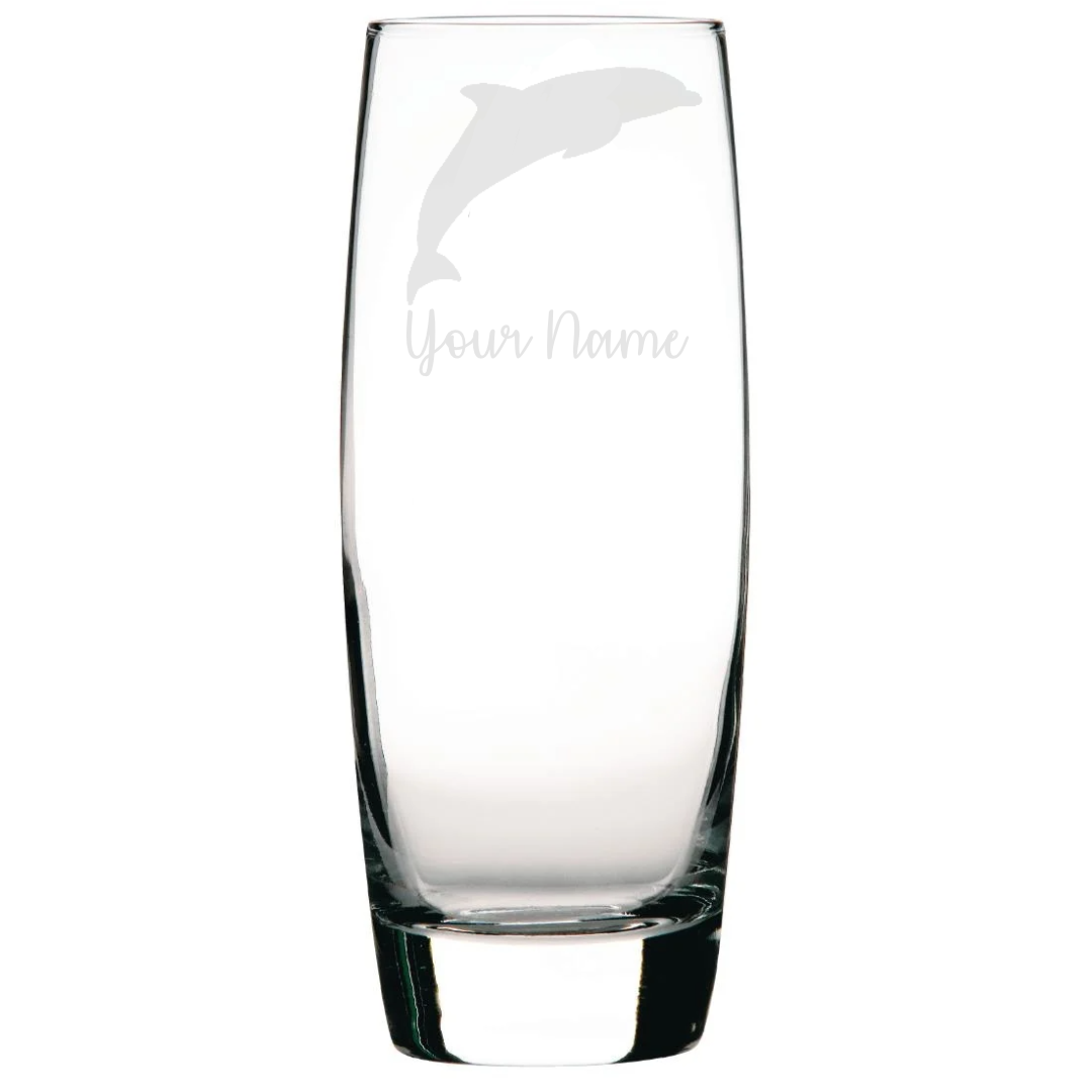 Personalised Jumping Dolphin Hi-Ball Glass