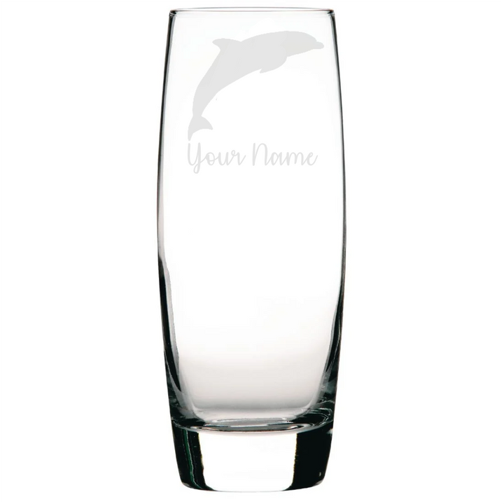 Personalised Jumping Dolphin Hi-Ball Glass