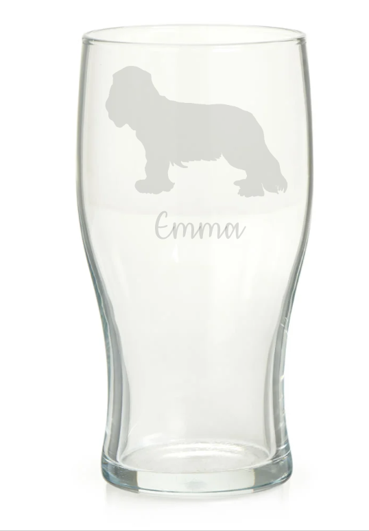Personalised King Charles Cavalier Pint Glass