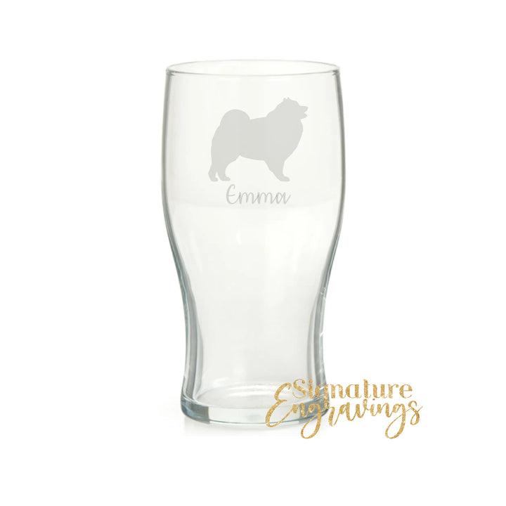 Personalised Keeshond Pint Glass