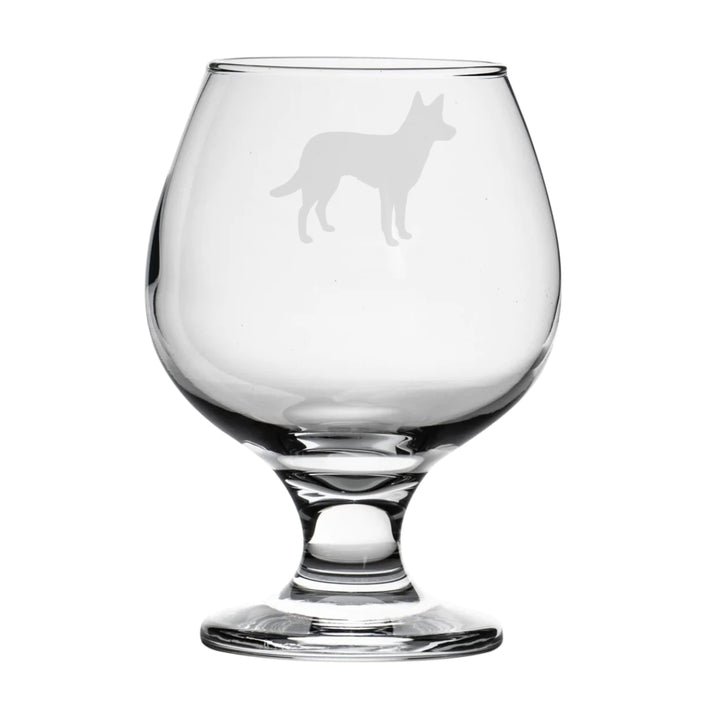 Personalised Koolie Dog Brandy Snifter Glass