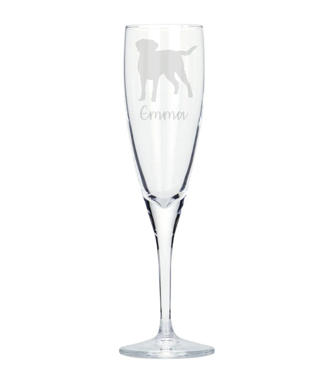 Personalised Labrador Champagne Glass
