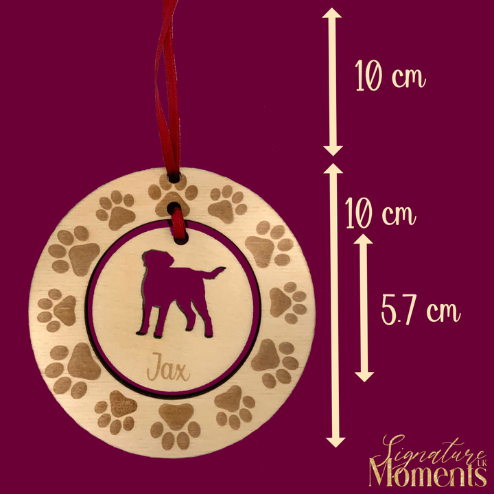 Personalised Corgi Hanging Decoration ~ Paw Wreath