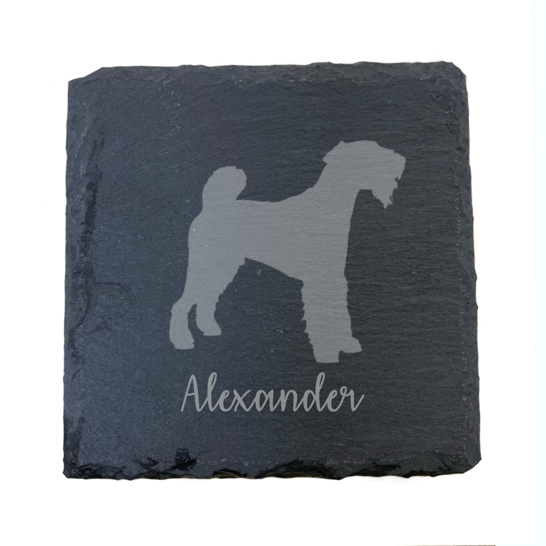 Personalised Lakeland Terrier Slate Coaster