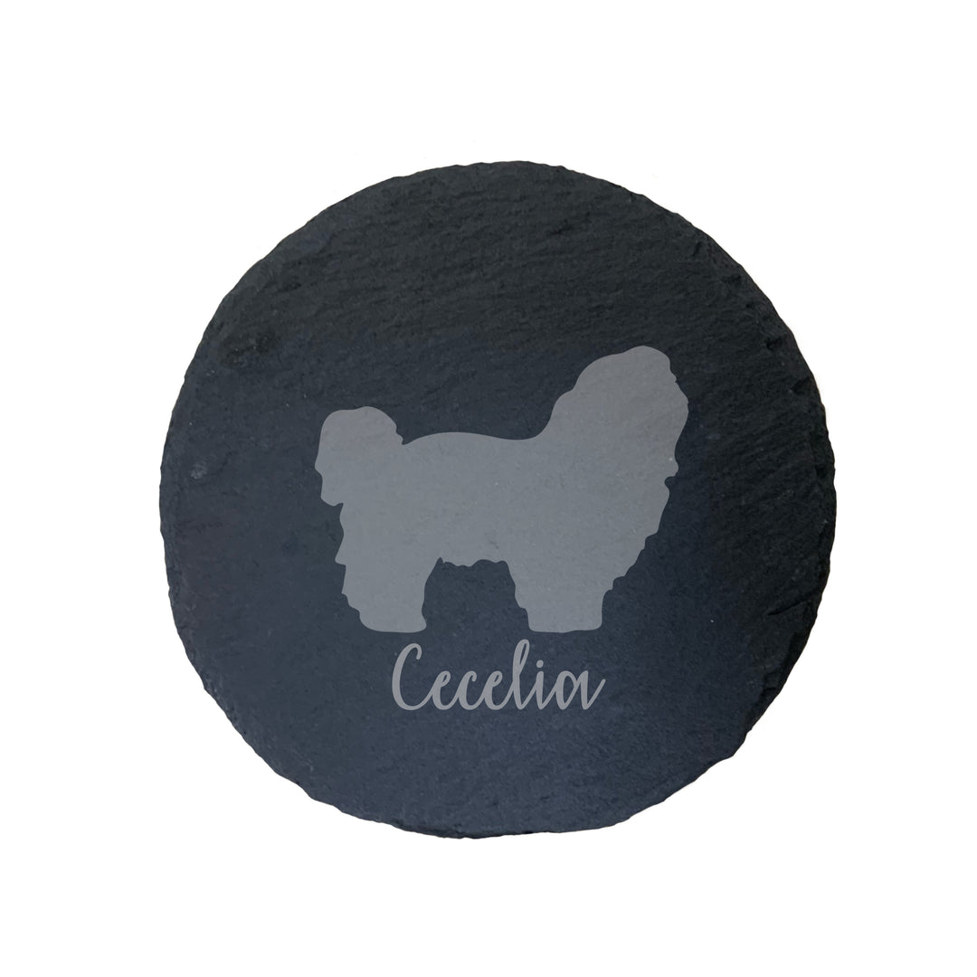 Personalised Lhasa Apso Slate Coaster