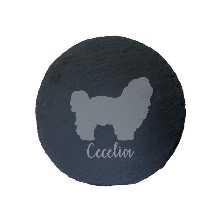 Personalised Lhasa Apso Slate Coaster