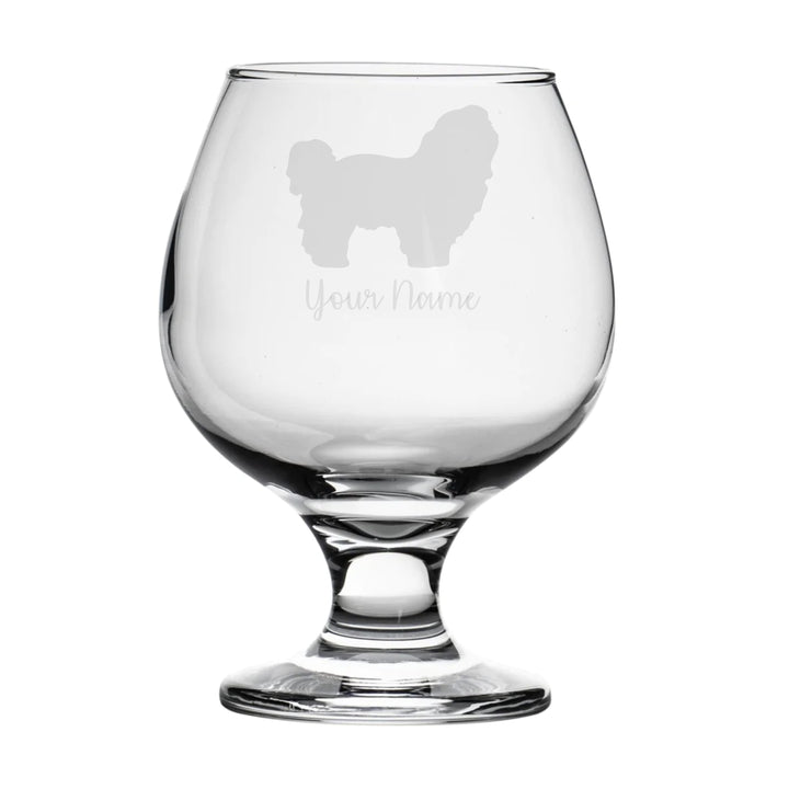 Personalised Lhasa Apso Dog Brandy Snifter Glass
