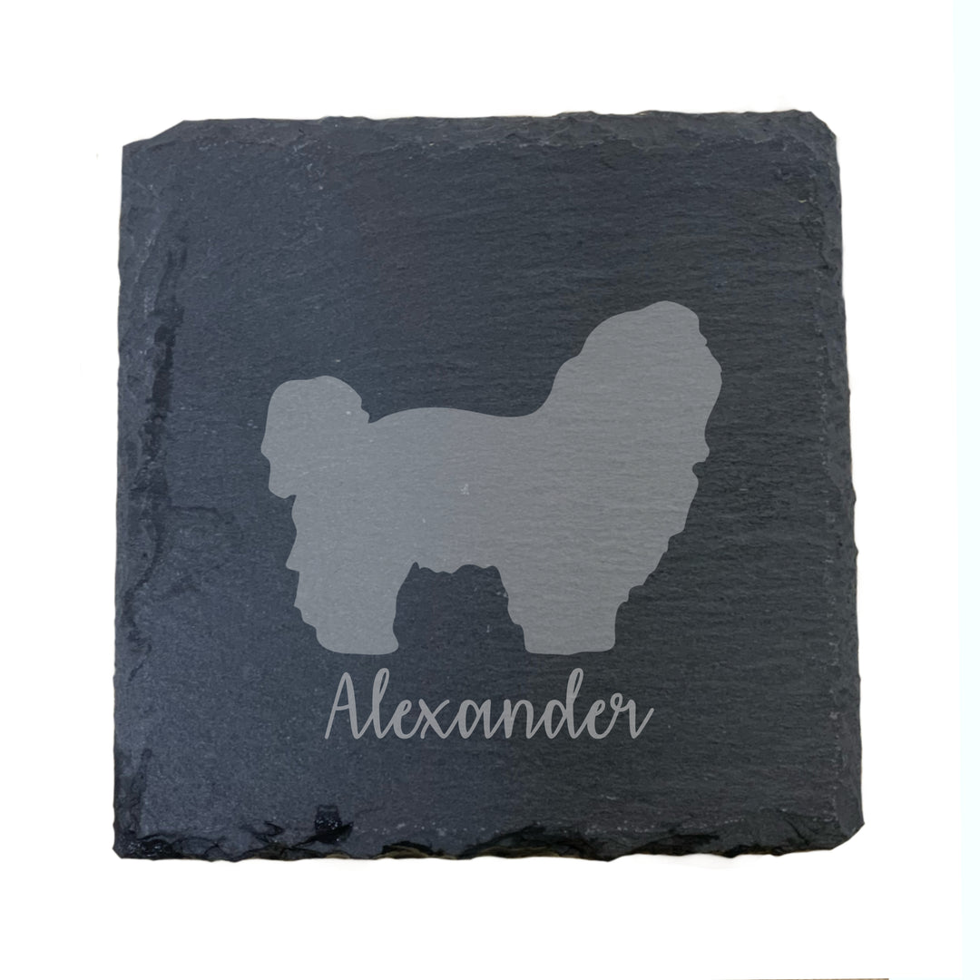 Personalised Lhasa Apso Slate Coaster