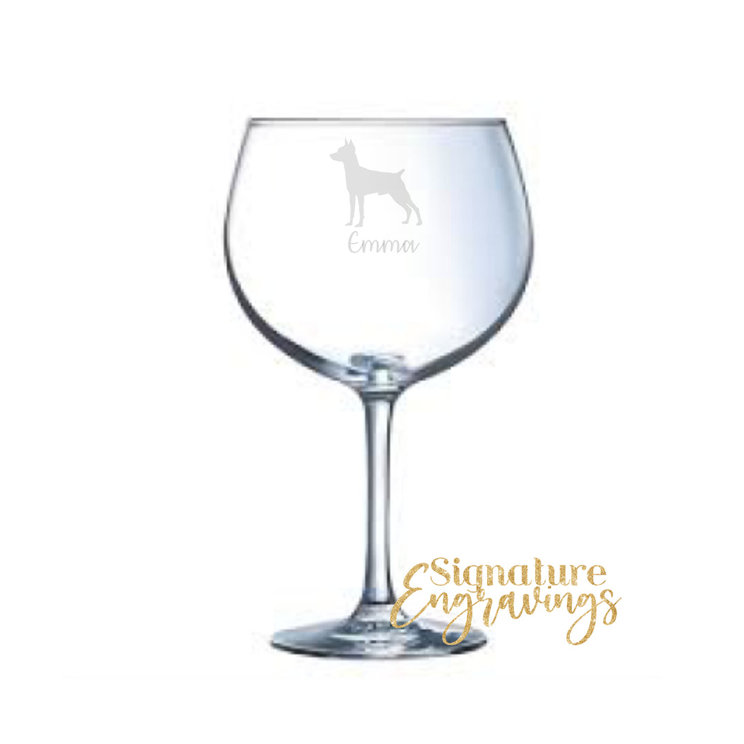 Personalised Miniature Pinscher Gin Glass