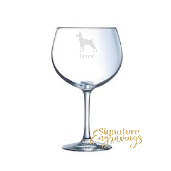 Personalised Miniature Pinscher Gin Glass